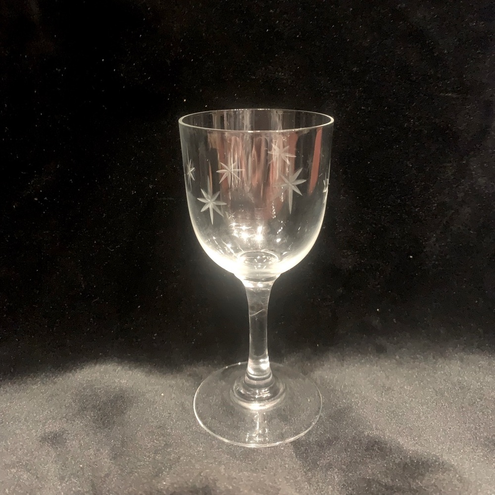 Vintage Art Deco Starburst Liqueur Glasses 4 piece Set of four or six